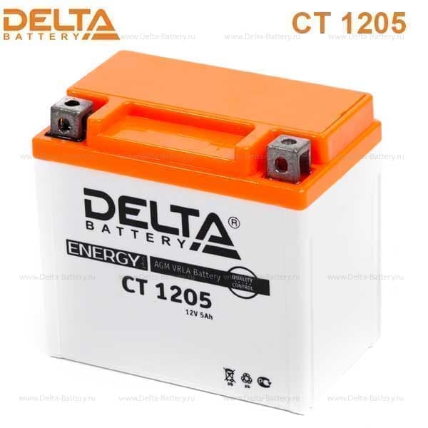 Аккумулятор Delta CT 1205 (12V / 5Ah) [YT5L-BS, YTZ7S, YTX5L-BS]